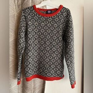 ICEWEAR Women's Icelandic Sweater Pullover Wool Black Beige Sz XS